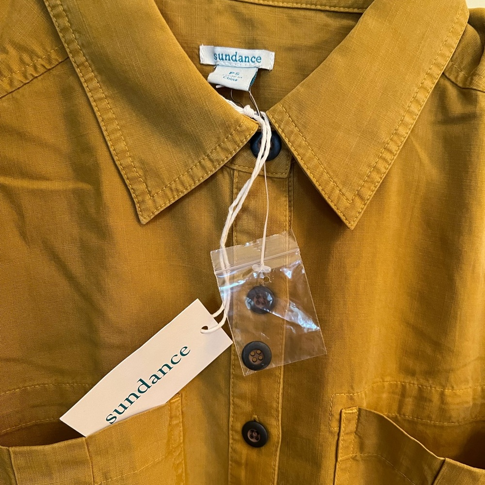 Sundance Gold Button-Up Shirt Dress